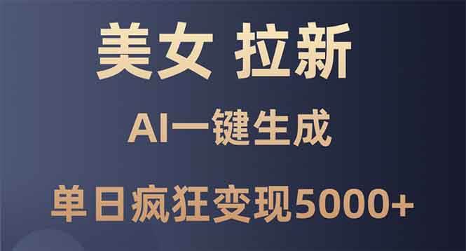 （13866期）美女暴力拉新，通过AI一键生成，单日疯狂变现5000+，纯小白一学就会！-777网创网