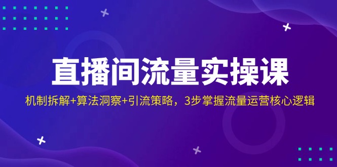 （14122期）直播间流量实操课：机制拆解+算法洞察+引流策略，3步掌握流量运营核心逻辑-777网创网