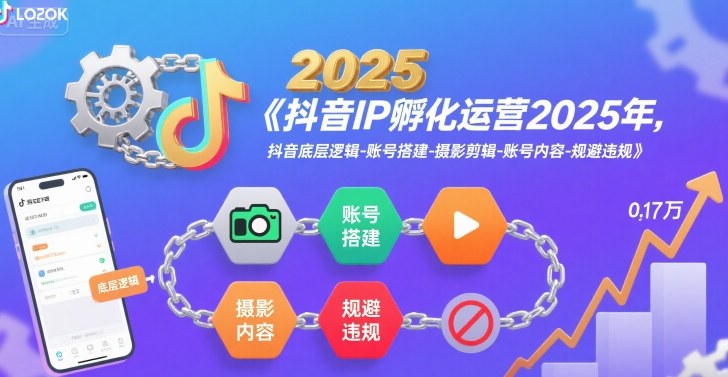 抖音IP孵化运营2025年,抖音底层逻辑-账号搭建-摄影剪辑-账号内容-规避违规-777网创网