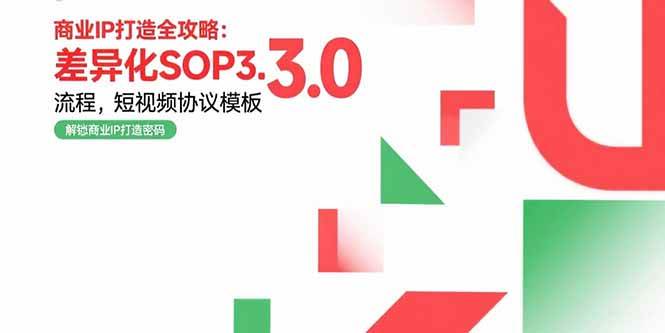 （15486期）商业IP打造全攻略：差异化SOP3.0流程，短视频协议模板，婚恋项目实战案例-777网创网