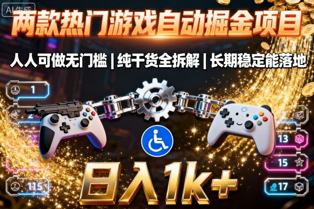 两款热门游戏自动掘金项目，人人可做无门槛，纯干货全拆解，长期稳定能落地，日入1k+【揭秘】-777网创网