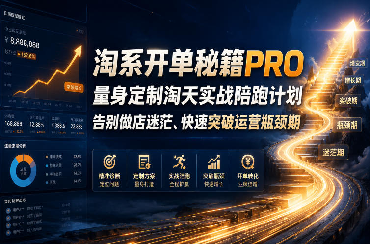 淘系开单秘籍PRO，量身定制淘天实战陪跑计划，告别做店迷茫、快速突破运营瓶颈期（更新261015）-777网创网