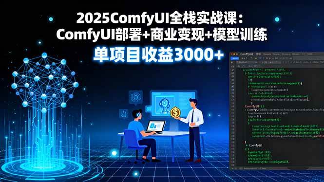 （16013期）2025ComfyUI全栈实战课：ComfyUI部署+商业变现+模型训练，单项目收益3000+-777网创网