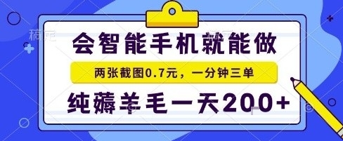手机项目，二十秒一单，纯薅羊毛一天2张+做就有【揭秘】-777网创网