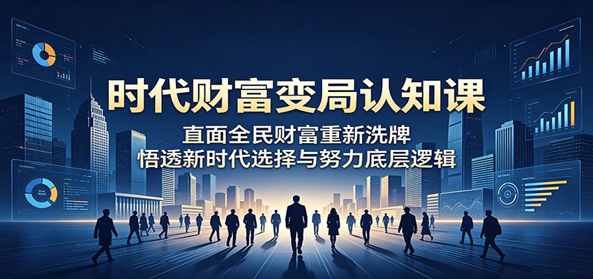 时代财富变局认知课：直面全民财富重新洗牌，悟透新时代选择与努力底层逻辑-777网创网