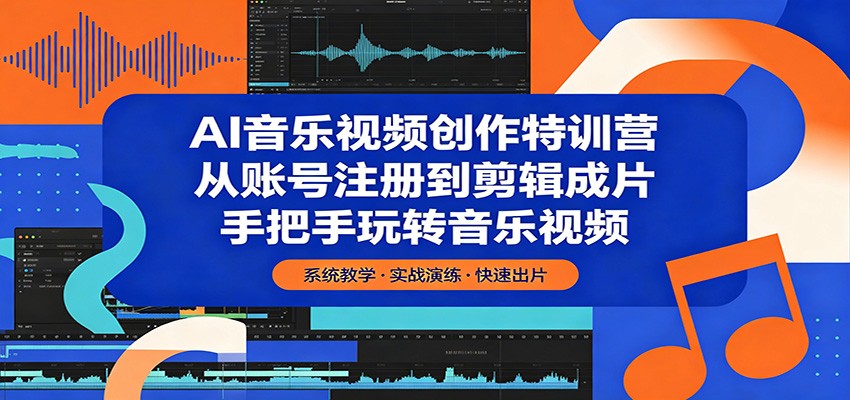 AI音乐视频创作特训营:从账号注册到剪辑成片,手把手玩转音乐视频-777网创网