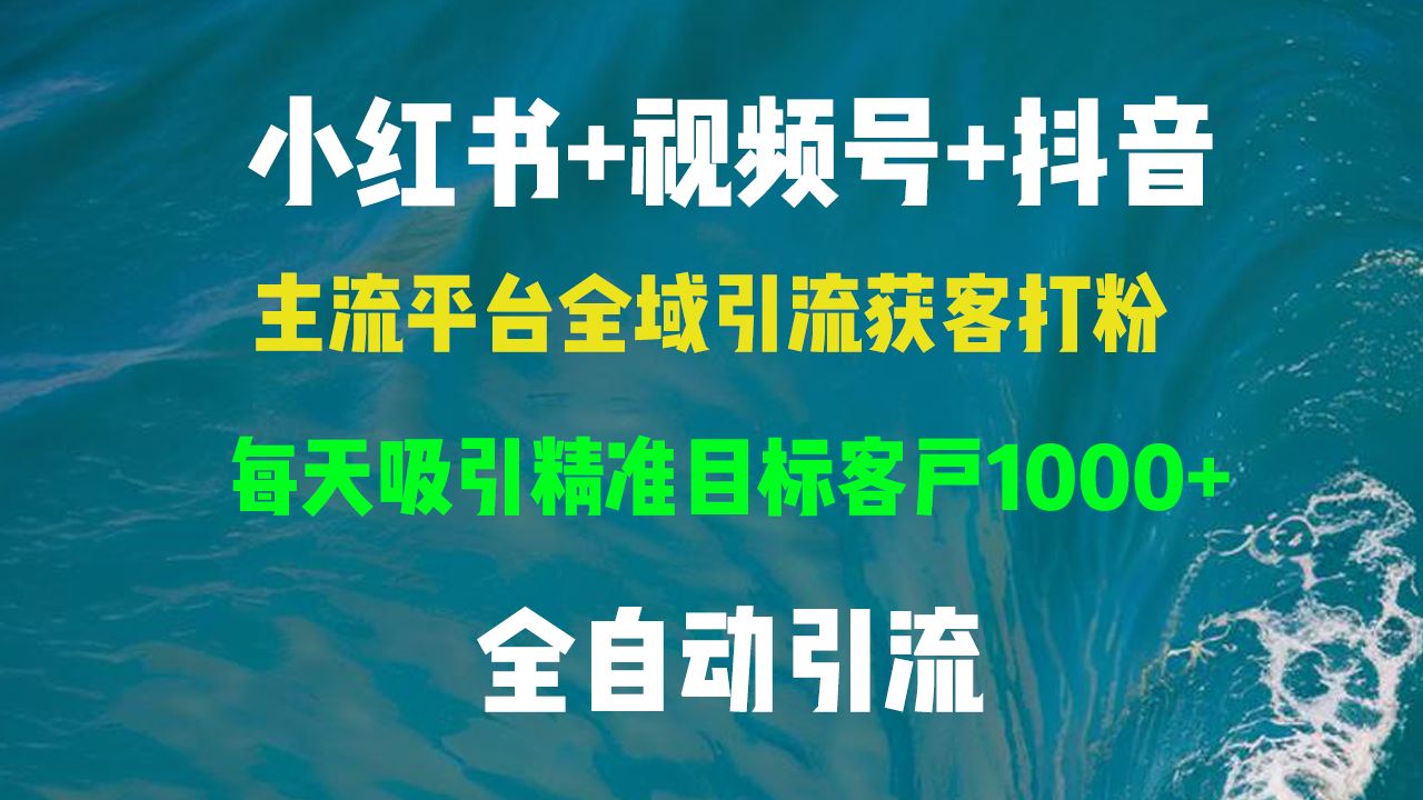 图片[1]-（13104期）小红书，视频号，抖音主流平台全域引流获客打粉，每天吸引精准目标客户…-777网创网