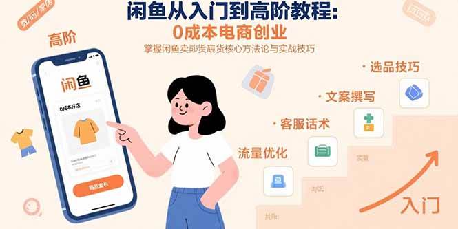 （15640期）闲鱼从入门到高阶教程：0成本电商创业，掌握闲鱼卖货核心方法论与实战技巧-777网创网