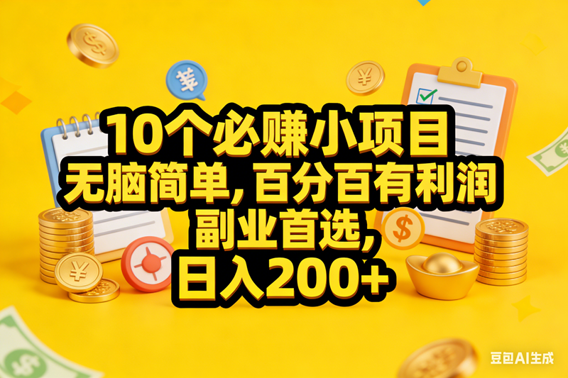 (16911期)10个必赚小项目,无脑简单,百分百有利润,副业首选,日入200+ (16911期)10个必赚小项目,无脑简单,百分百有利润,副业首选,日入200+