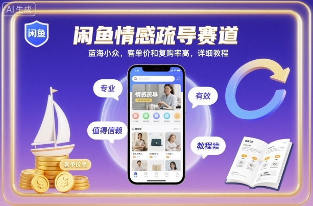 闲鱼情感疏导赛道,蓝海小众,客单价和复购率高,详细教程-777网创网