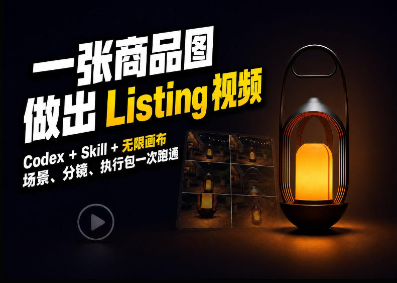 Codex+无限画布,把一张商品图变成可执行的Amazon Listing视频-777网创网