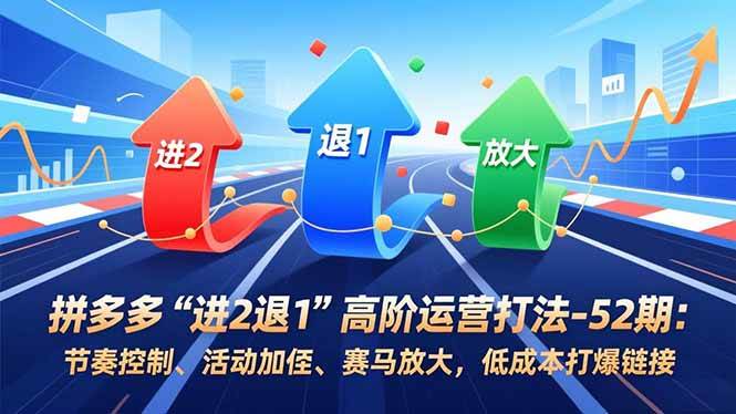 (16768期)拼多多“进2退1”高阶运营打法-52期:节奏控制、活动加权、赛马放大,低成本打爆链接 (16768期)拼多多“进2退1”高阶运营打法-52期:节奏控制、活动加权、赛马放大,低成本打爆链接