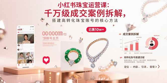（15742期）小红书珠宝运营课：千万级成交案例拆解，搭建高转化珠宝账号的核心方法-777网创网