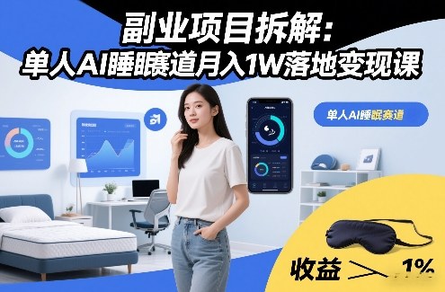 副业项目拆解:单人AI睡眠赛道月入1W落地变现课-777网创网