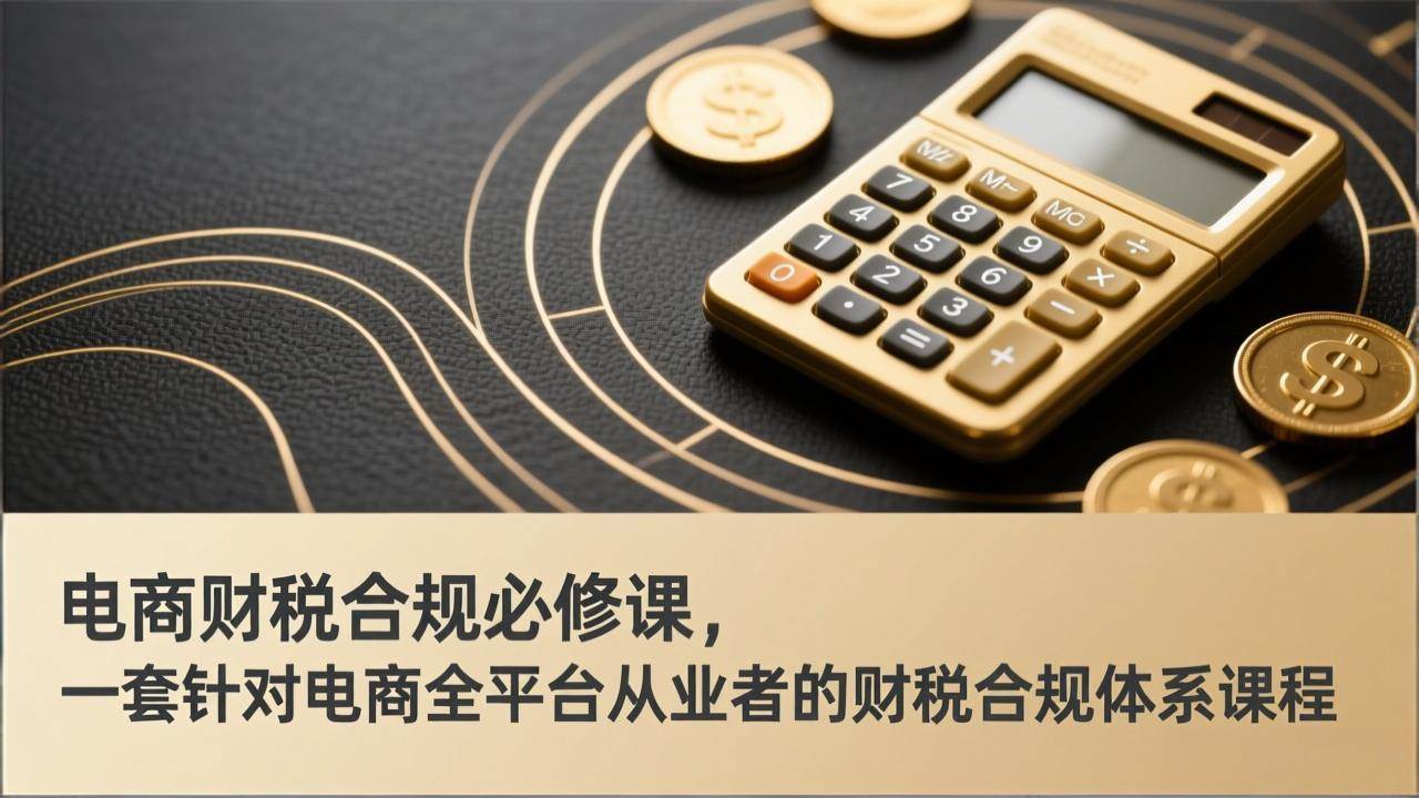 (17359期)电商财税合规必修课,是一套针对电商全平台从业者的财税合规体系课程-777网创网