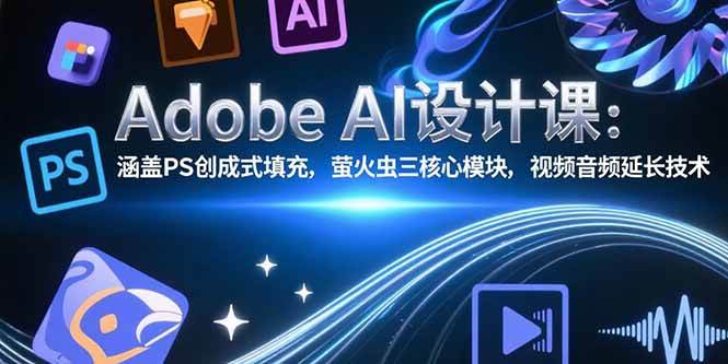 （15469期）Adobe AI设计课：涵盖PS创成式填充，萤火虫三核心模块，视频音频延长技术-777网创网