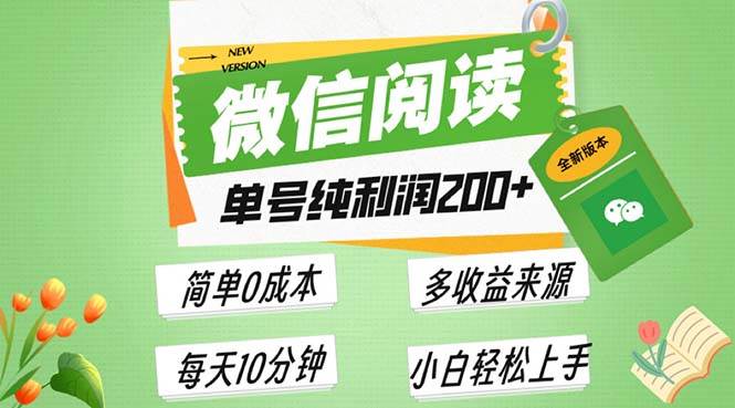 (13425期)最新微信阅读6.0,每日5分钟,单号利润200+,可批量放大操作,简单0成本-777网创网