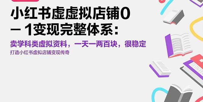 图片[1]-（15489期）小红书虚拟店铺0-1变现完整体系：卖学科类虚拟资料，一天一两百块，很稳定-777网创网