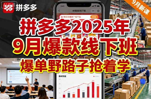 拼多多2025年9月爆款线下班，爆单野路子抢着学-777网创网