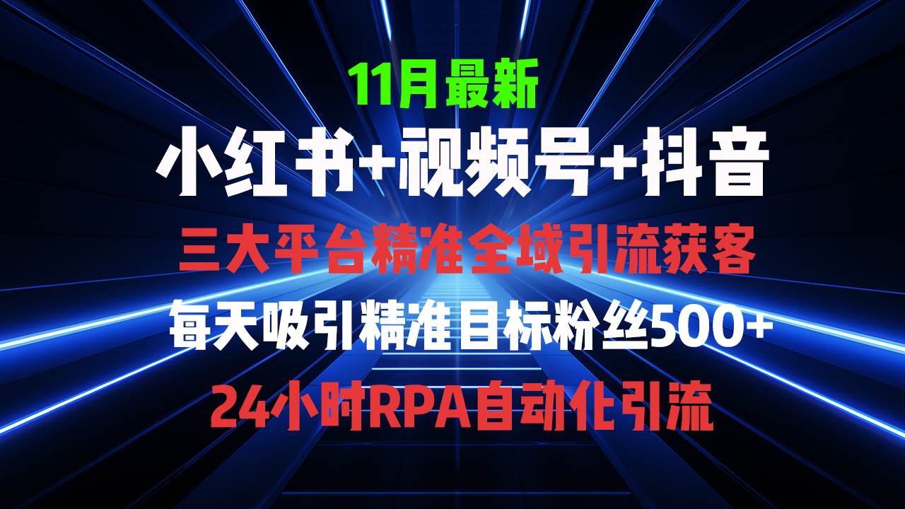 图片[1]-（13259期）全域多平台引流私域打法，小红书，视频号，抖音全自动获客，截流自…-777网创网