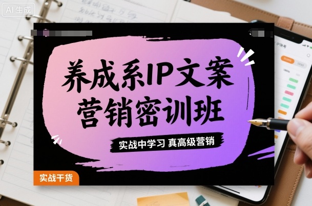 养成系IP文案营销密训班，实战中学习真高级营销-777网创网