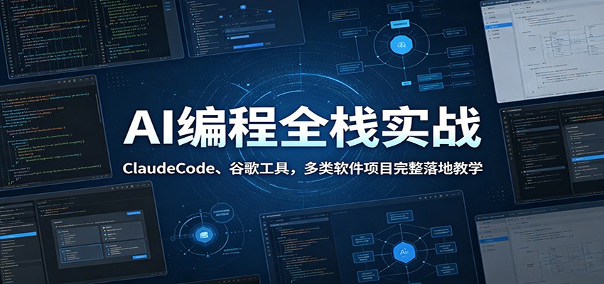 AI编程全栈实战：ClaudeCode、谷歌工具，多类软件项目完整落地教学-777网创网