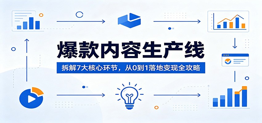 爆款内容生产线：拆解7大核心环节，从0到1落地变现全攻略-777网创网