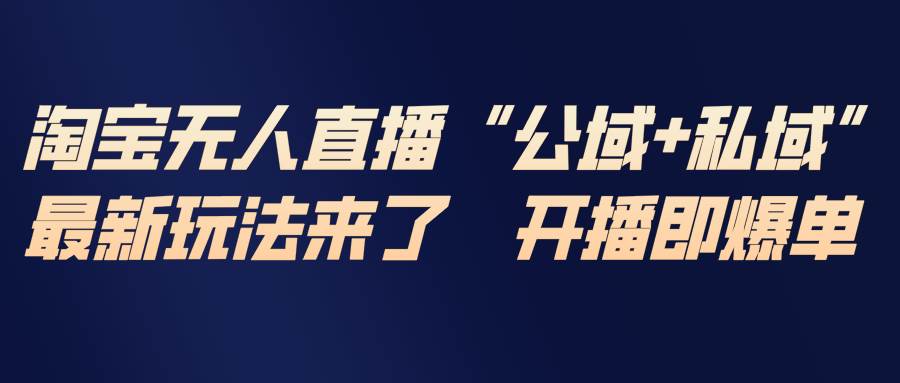 (17098期)淘宝无人直播最新玩法,包含私域和公域两种玩法 (17098期)淘宝无人直播最新玩法,包含私域和公域两种玩法