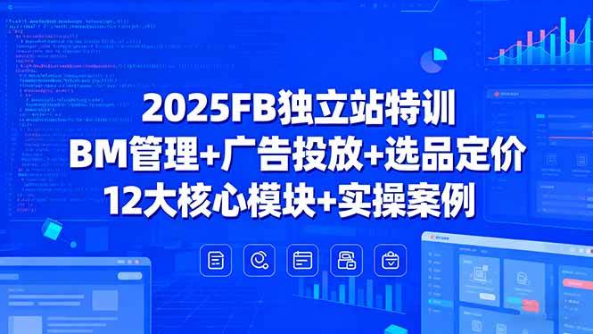 (15962期)2025FB独立站特训,BM管理+广告投放+选品定价,12大核心模块+实操案例-777网创网
