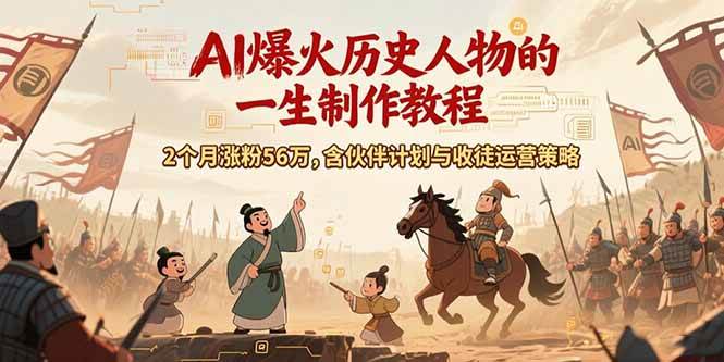 图片[1]-（15336期）AI历史人物赛道课程，2个月涨粉56万，含伙伴计划与收徒运营策略-777网创网