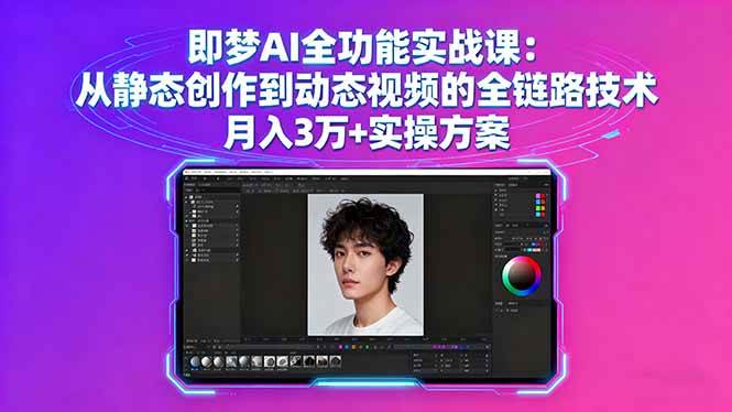 （16053期）即梦AI全功能实战课：从静态创作到动态视频的全链路技术 月入3万+实操方案-777网创网
