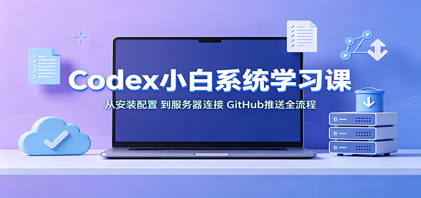 Codex小白系统学习课：小从安装配置，到服务器连接、GitHub推送全流程-777网创网
