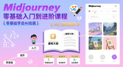 midjourney零基础入门到进阶课程,零基础学会AI绘画-777网创网