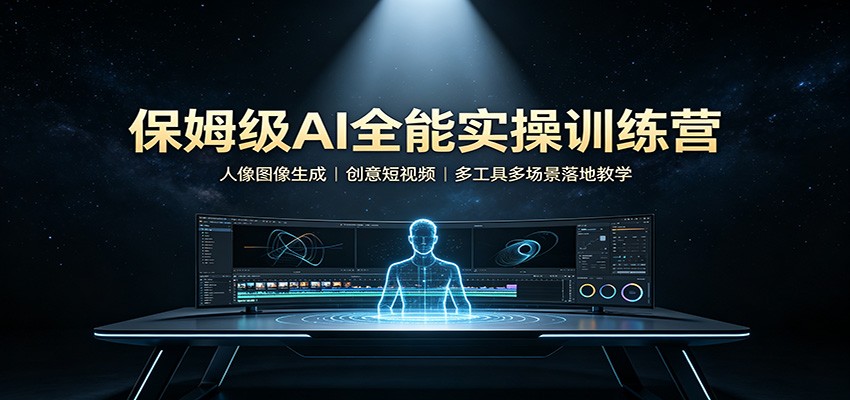 保姆级AI全能实操训练营:人像图像生成,创意短视频,多工具多场景落地教学-777网创网