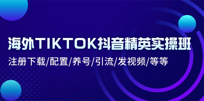 （10998期）海外TIKTOK抖音精英实操班：注册下载/配置/养号/引流/发视频/等等-777网创网