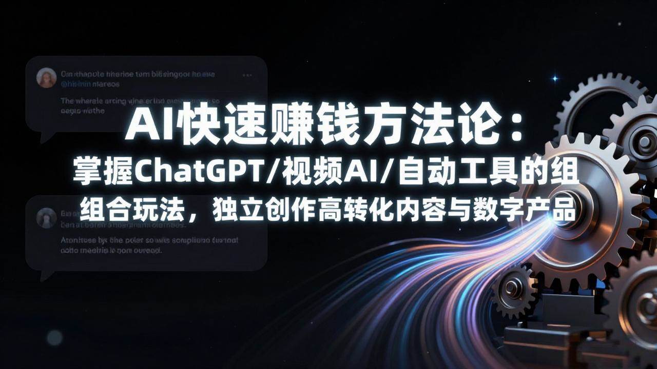 (17560期)AI快速赚钱方法论:掌握ChatGPT/视频AI/自动化工具的组合玩法,独立创作高转化内容与数字产品 (17560期)AI快速赚钱方法论:掌握ChatGPT/视频AI/自动化工具的组合玩法,独立创作高转化内容与数字产品