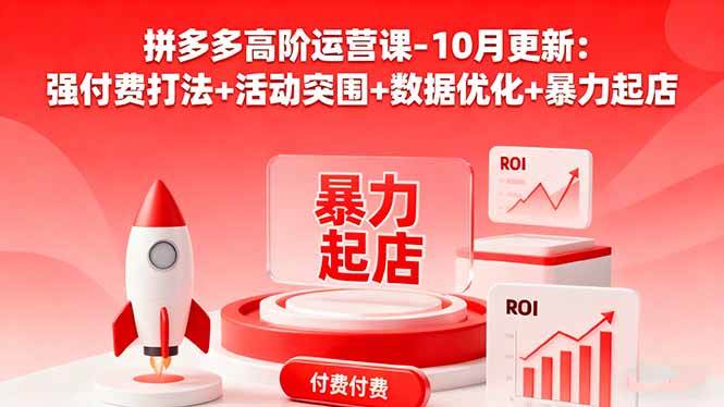 （16366期）拼多多高阶运营课-10月更新：强付费打法+活动突围+数据优化+暴力起店-777网创网