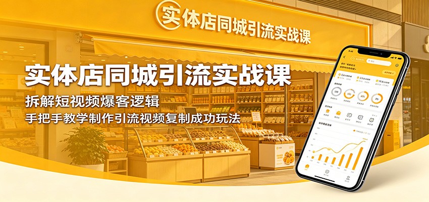 实体店同城引流实战课：拆解短视频爆客逻辑，手把手教学制作引流视频复制成功玩法-777网创网
