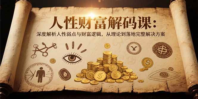 （15434期）人性财富解码课6.0：深度解析人性弱点与财富逻辑，理论到落地完整解决方案-777网创网