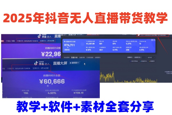 2025年抖音无人直播带货教学，从0到1全程干货快速撸金-777网创网
