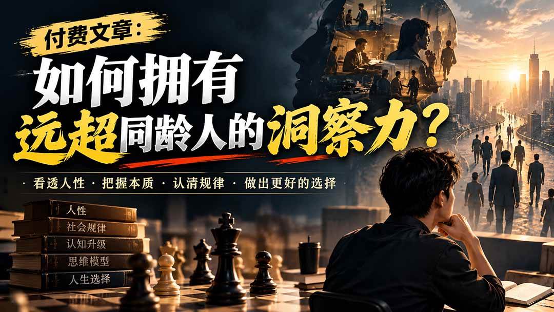 (20976期)付费文章:如何拥有远超同龄人的洞察力?-777网创网