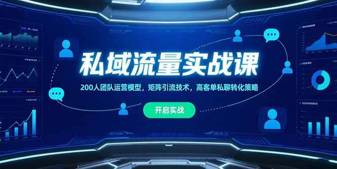 （15403期）私域流量实战课，200人团队运营模型，矩阵引流技术，高客单私聊转化策略-777网创网