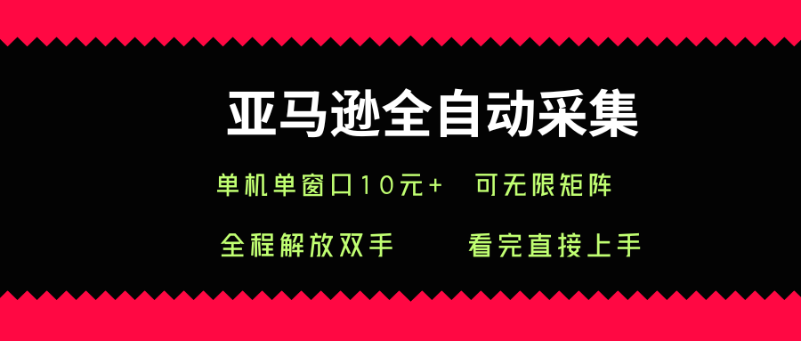 亚马逊全自动采集,单机单窗口一天10+,可无限矩阵去做【揭秘】