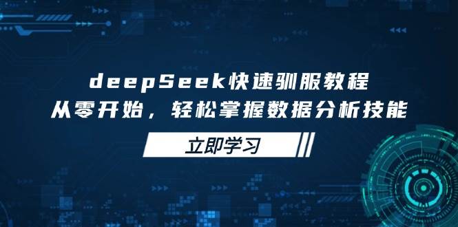 （14536期）deepSeek快速驯服教程，从零开始，轻松掌握数据分析技能-777网创网