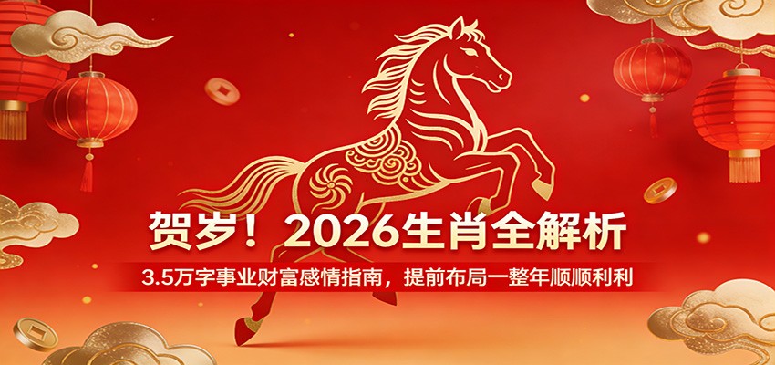 贺岁!2026生肖全解析,3.5万字事业财富感情指南,提前布局一整年顺顺利利 贺岁!2026生肖全解析,3.5万字事业财富感情指南,提前布局一整年顺顺利利