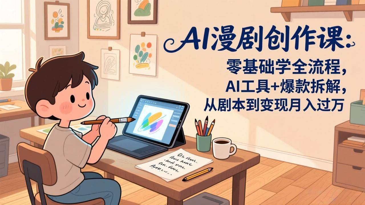 （17519期）AI漫剧创作课：零基础学全流程，AI工具+爆款拆解，从剧本到变现月入过万-777网创网