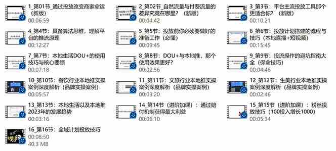 本地同城推核心方法论,本地同城投放技巧快速掌握运营核心(19节课)-777网创网