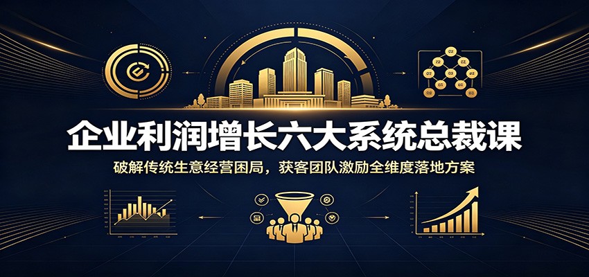 企业利润增长六大系统总裁课：破解传统生意经营困局，获客团队激励全维度落地方案-777网创网