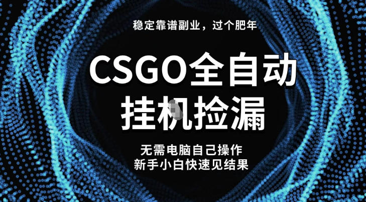 【稳定副业】全球最热门游戏CSGO全自动捡漏，最新玩法，新手小白日入5张+【揭秘】-777网创网