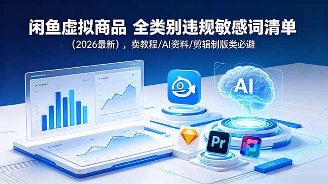 （18961期）闲鱼虚拟商品 全类别违规敏感词清单（2026最新），卖教程/AI资料/剪辑制版类必避-777网创网